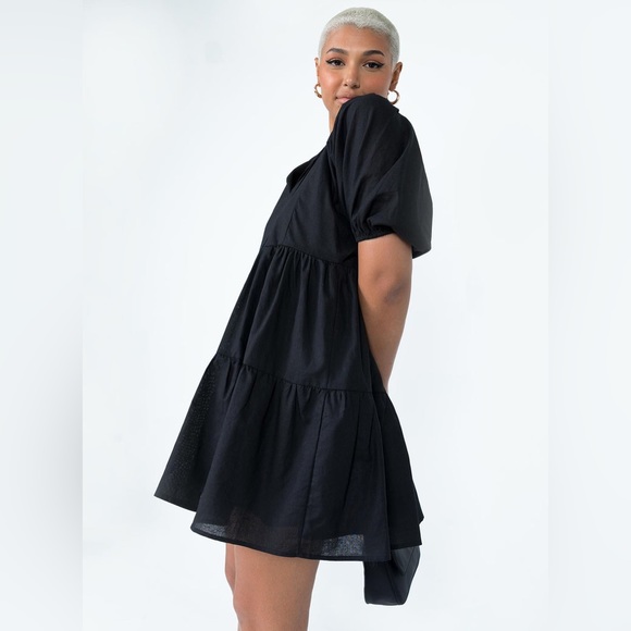 Princess Polly Braxton Mini Dress in Black Size 12 New with tag - Picture 2 of 4